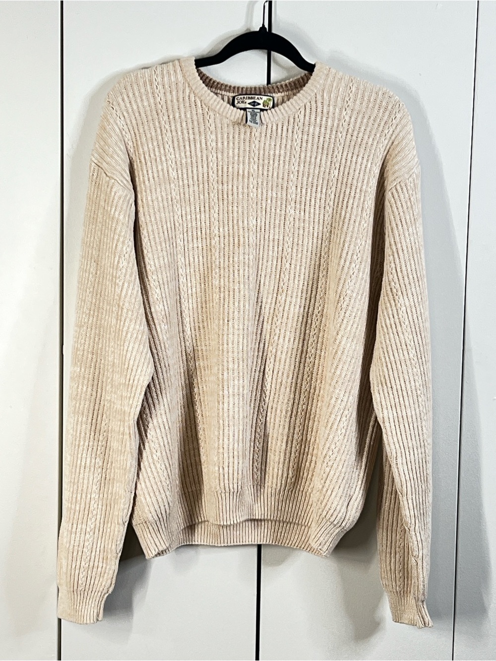 CARIBBEAN JOE XL 100% Cream Knit Sweater